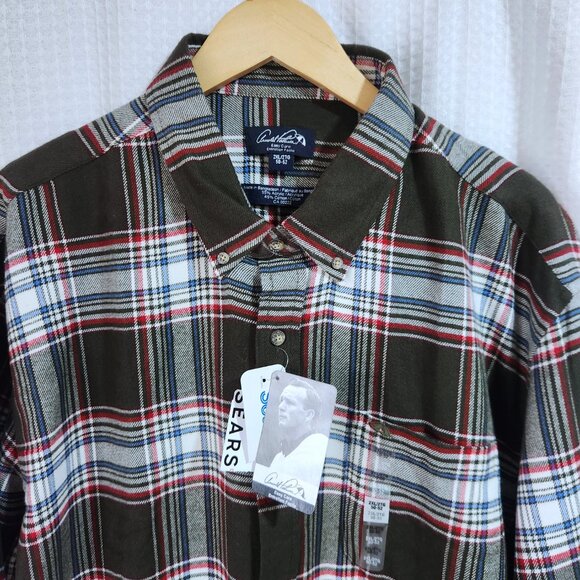Arnold Palmer Shirt Plaid Flannel Men 2XL Button Down Easy Care Long Sleeve New - Picture 3 of 8
